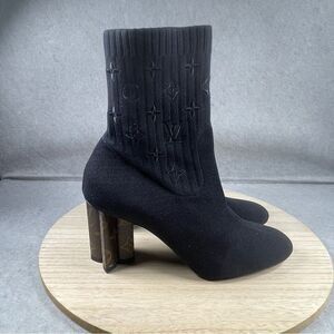 Louis Vuitton Silhouette Ankle Boot Black Women Size EU 40.5 US 10 Style 1A855A